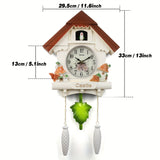 Nordisk Koekoeksklocka med Fågelhus - Dag- och Uralarm, Pendelklocka för Vardagsrum och Kontorsdekoration Carvallo