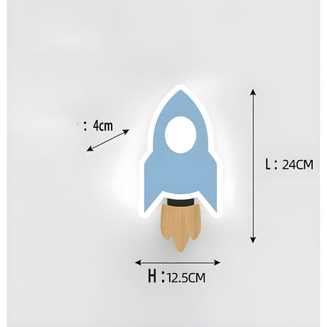 RocketGlow Ljus - Dekorativ Barns Tecknad Raket LED Vägglampa Carvallo