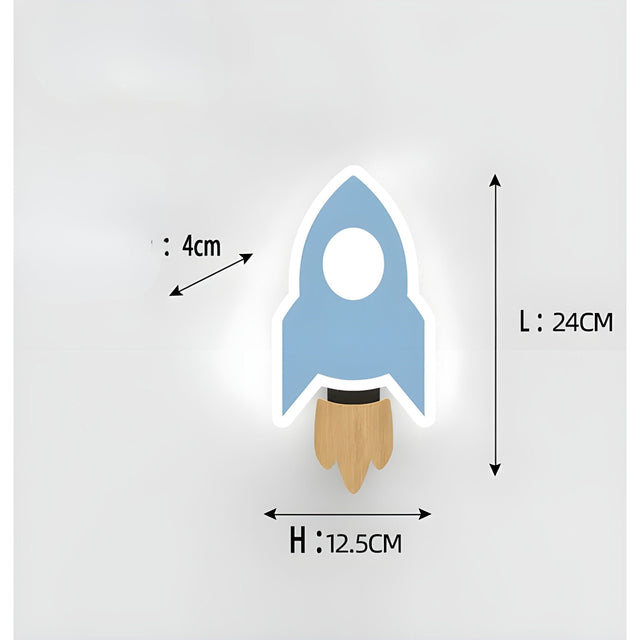 RocketGlow Ljus - Dekorativ Barns Tecknad Raket LED Vägglampa Carvallo