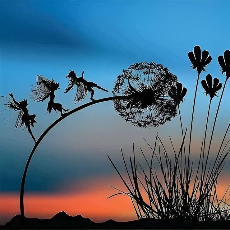 Metall-Dandeljon – Dekorativ, Filigran Fe-dekoration för Trädgård Carvallo