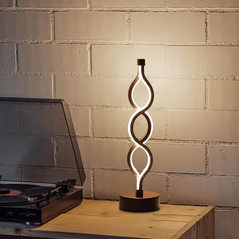 Carvallo Bordslampa LumoSpira | Dimbart spiralform | USB-driven & trådlös | Modernt design för alla interiörer Carvallo