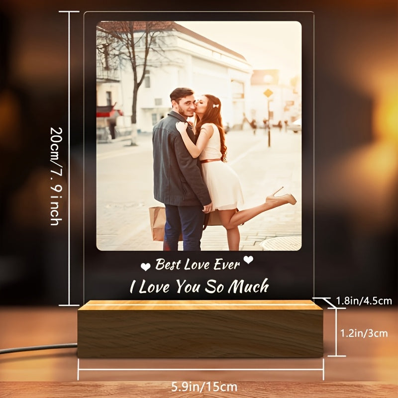 Digital Fotoram Akryl Ljus Nattlampa Carvallo