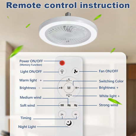 LED Smart Fan Lamp – Dimbar och Tyst Carvallo