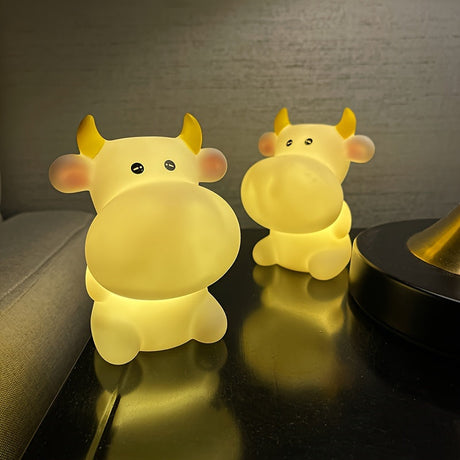CowGlow - Söt Ko Nattlampa med Batteri för Barnrum Dekoration Carvallo