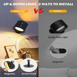 Uppladdningsbar 360° Rotationsbar Magnetisk LED Vägglampa – Justerbar Trådlös Nattlampa Carvallo