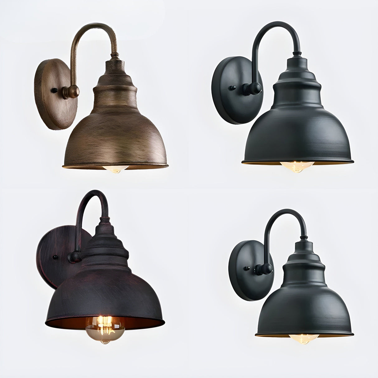 IronLuxe Light - Retro Vattentät Trädgård Veranda Järn Vägglampa Carvallo
