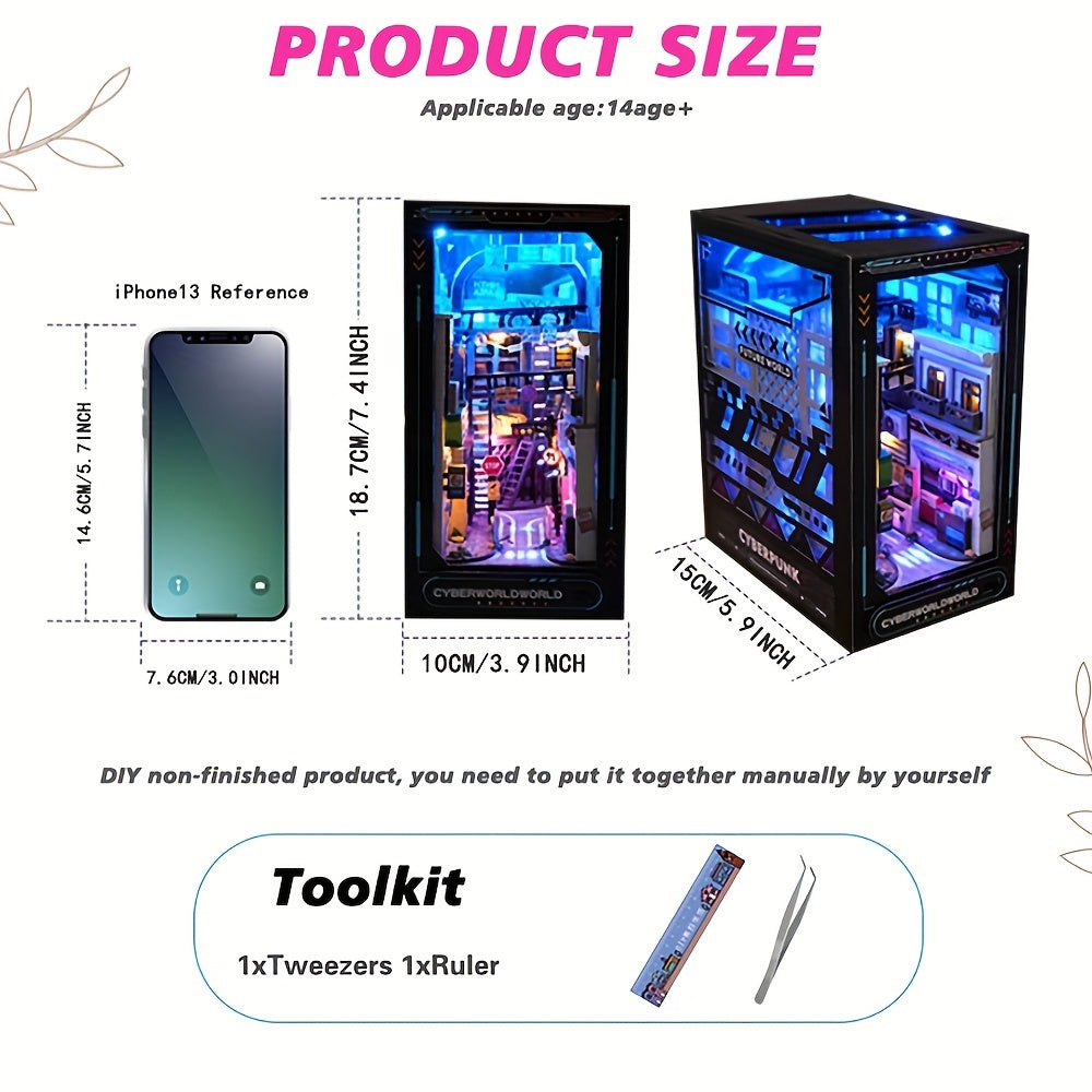 Cyberpunk DIY Stugkit – 3D Modell för Heminredning med Belysning Carvallo