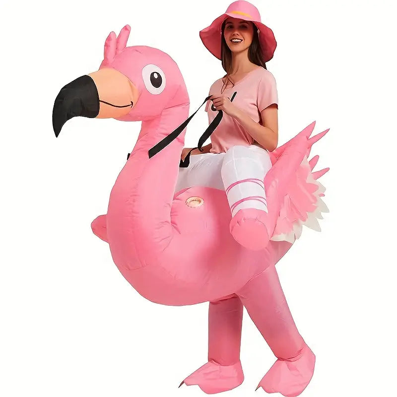 FlamingoRider - Grappig Opblaasbaar Flamingo Kostuum voor Carnaval & Feestelijke Evenementen MILA Sverige