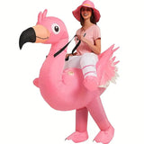 FlamingoRider - Grappig Opblaasbaar Flamingo Kostuum voor Carnaval & Feestelijke Evenementen MILA Sverige