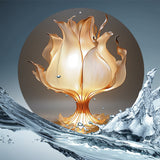 LotusLampa - Aluminium Blomma Bordslampa med LED Ljus Carvallo