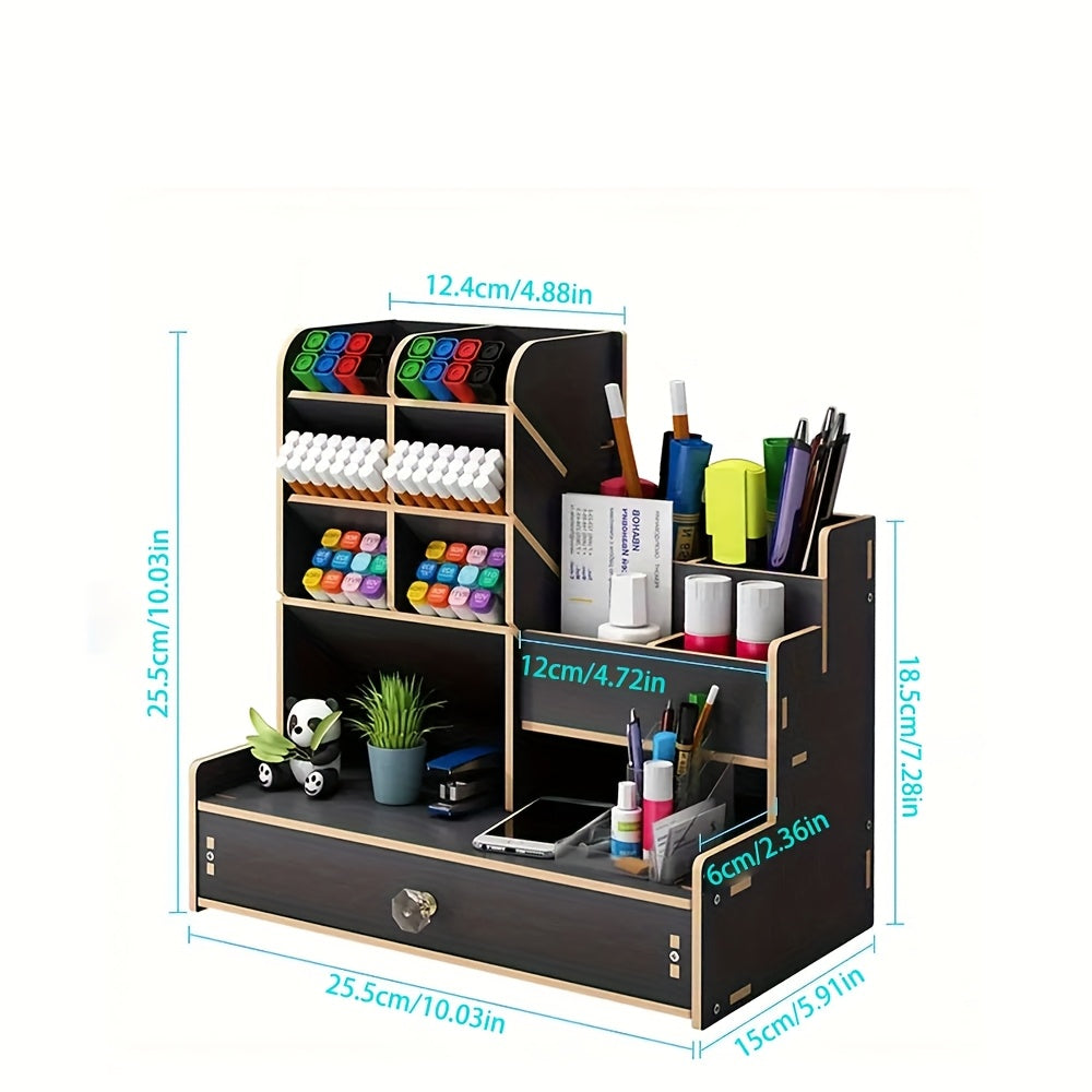 Spatial Bamboo Desk Organizer med låda – Organisera ditt arbetsutrymme effektivt och stiligt Carvallo