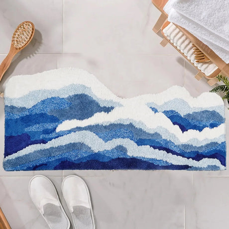Aesthetic Wave Tufted Rug – Havsinspirerad Mjuk & Halkfri Matta Carvallo