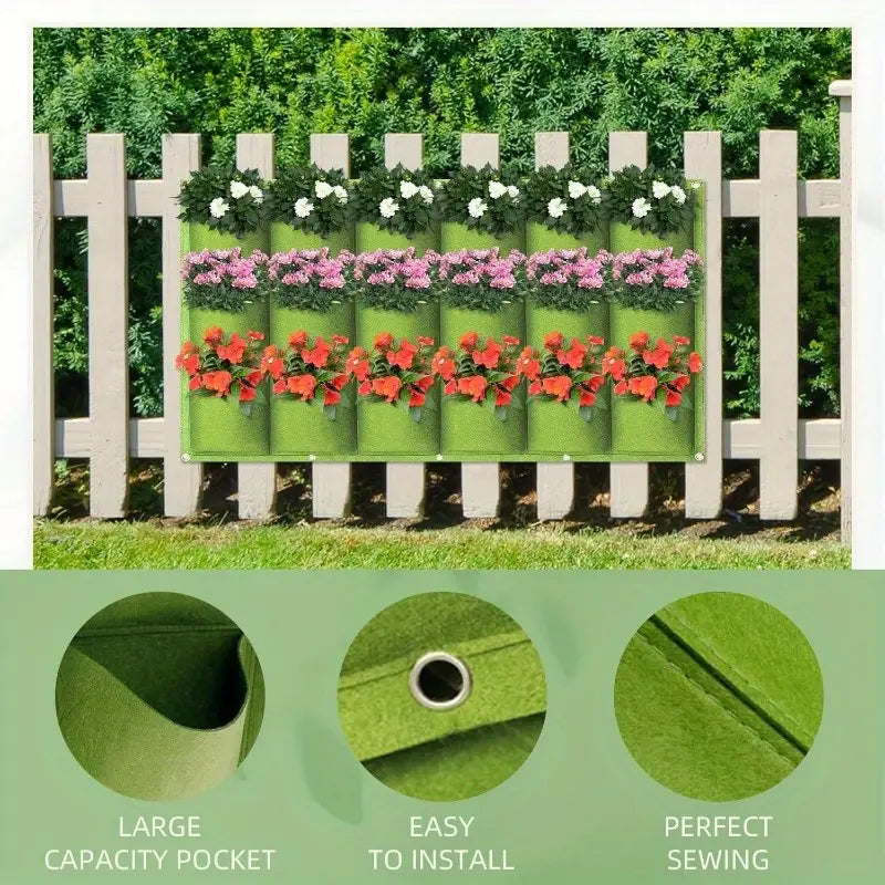 Filz växtpåse för vertikal väggmontering – Tredimensionell, icke-vävd växtpåse Carvallo