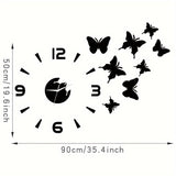 AcrylicButterfly - DIY 3D Fjäril Spegel Väggen Klocka Carvallo