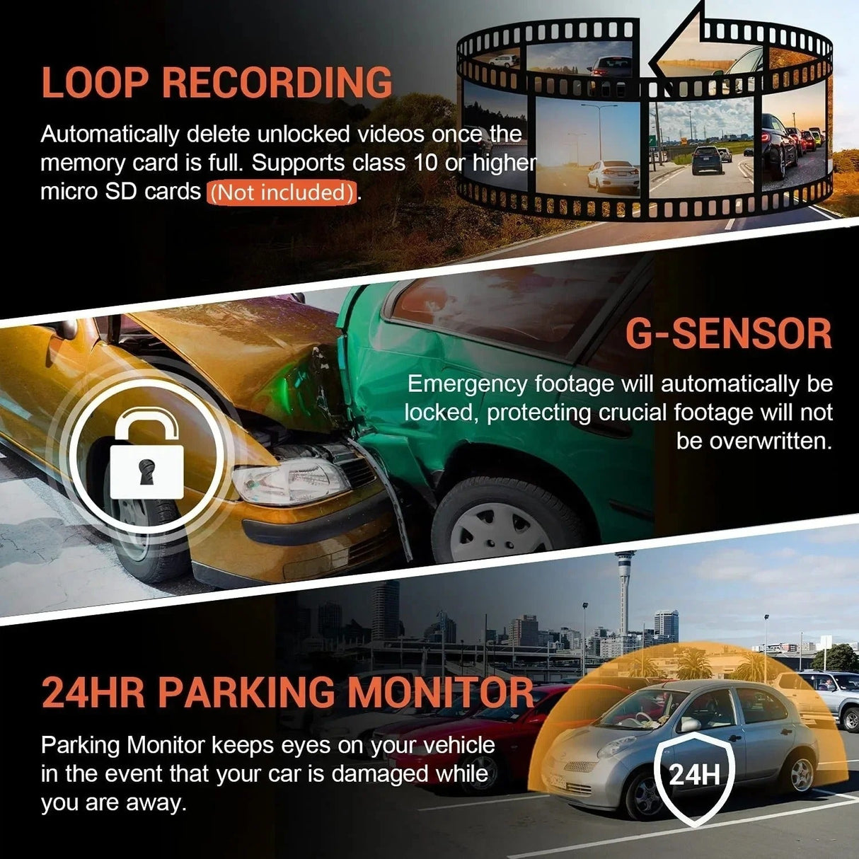 1080P WiFi Dubbelkamera Dash Cam – Främre & Inuti Bilkamera med IR Nattvision & Loopinspelning Carvallo