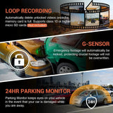1080P WiFi Dubbelkamera Dash Cam – Främre & Inuti Bilkamera med IR Nattvision & Loopinspelning Carvallo