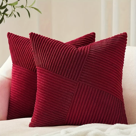 2-delad Bohemisk Stil Corduroy Kuddöverdrag – Mjuk och Stilig för Soffa och Säng Carvallo