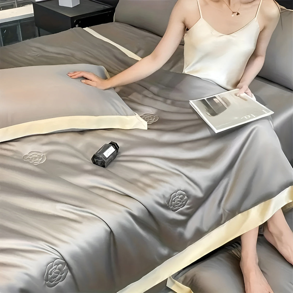 Sommarbäddset 3-delat – Kylning & Silkeslen | Med blommönster & iskylande tyg Carvallo