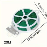 Carvallo Trädgårdstråd med integrerad klippare | 20 m planteringstråd | Återanvändbar och väderbeständig | För trädgård och hushåll Carvallo