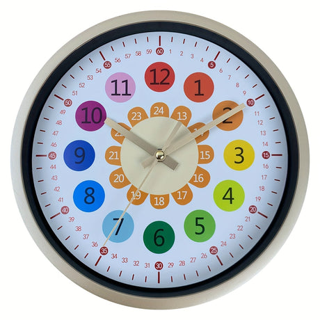 RainbowTime – Färgglatt väggur med ljudlös urverk för rolig inlärning Carvallo