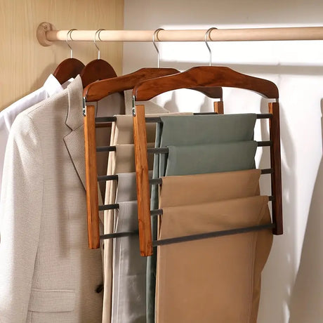 Utrymmesbesparande Trä Multi-Tier Byxor Rack Carvallo