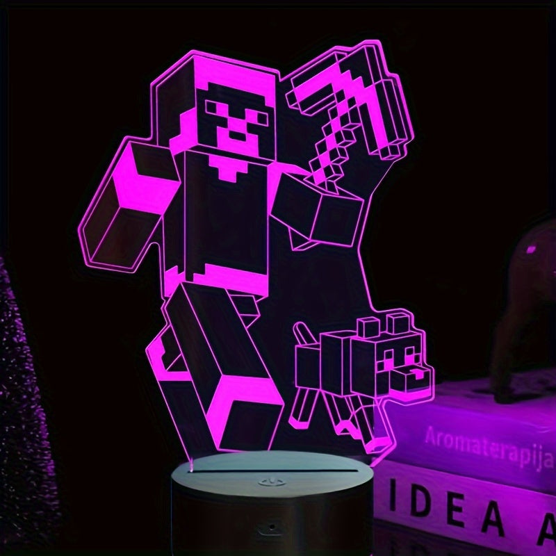 IlluGlow - 3D Nattlampa med 16 Färger och Fjärrkontroll, USB-Strömförsörjning Carvallo