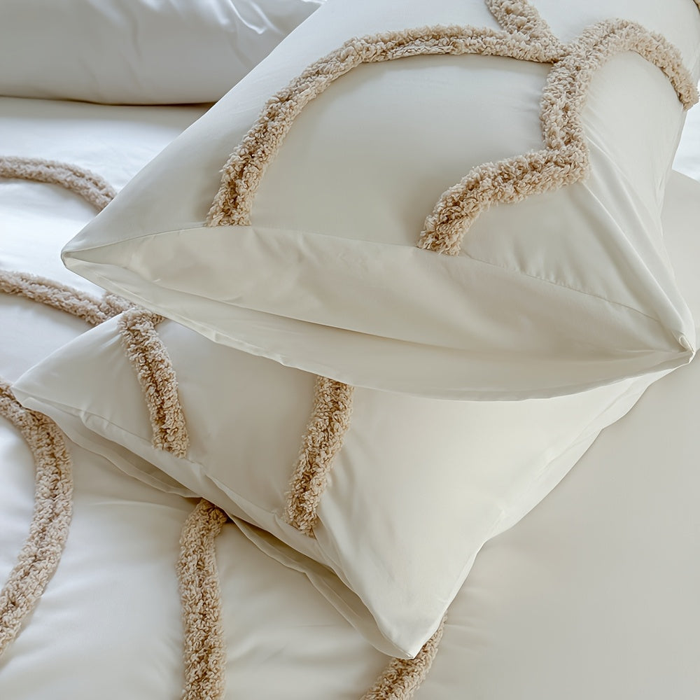 Tufted Sängkläder Set – Sängöverkast och Kuddeöverdrag med Stort Blommönster Carvallo