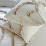 Tufted Sängkläder Set – Sängöverkast och Kuddeöverdrag med Stort Blommönster Carvallo