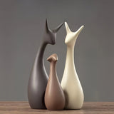 Keramisk Hjort Staty Set – Lyxig Dekor för Vardagsrum och Kontor Carvallo