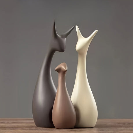 Keramisk Hjort Staty Set – Lyxig Dekor för Vardagsrum och Kontor Carvallo