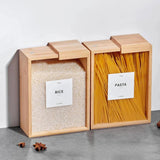 Glidande Bambu Trä Pasta Korn Förvaringsbehållare Carvallo