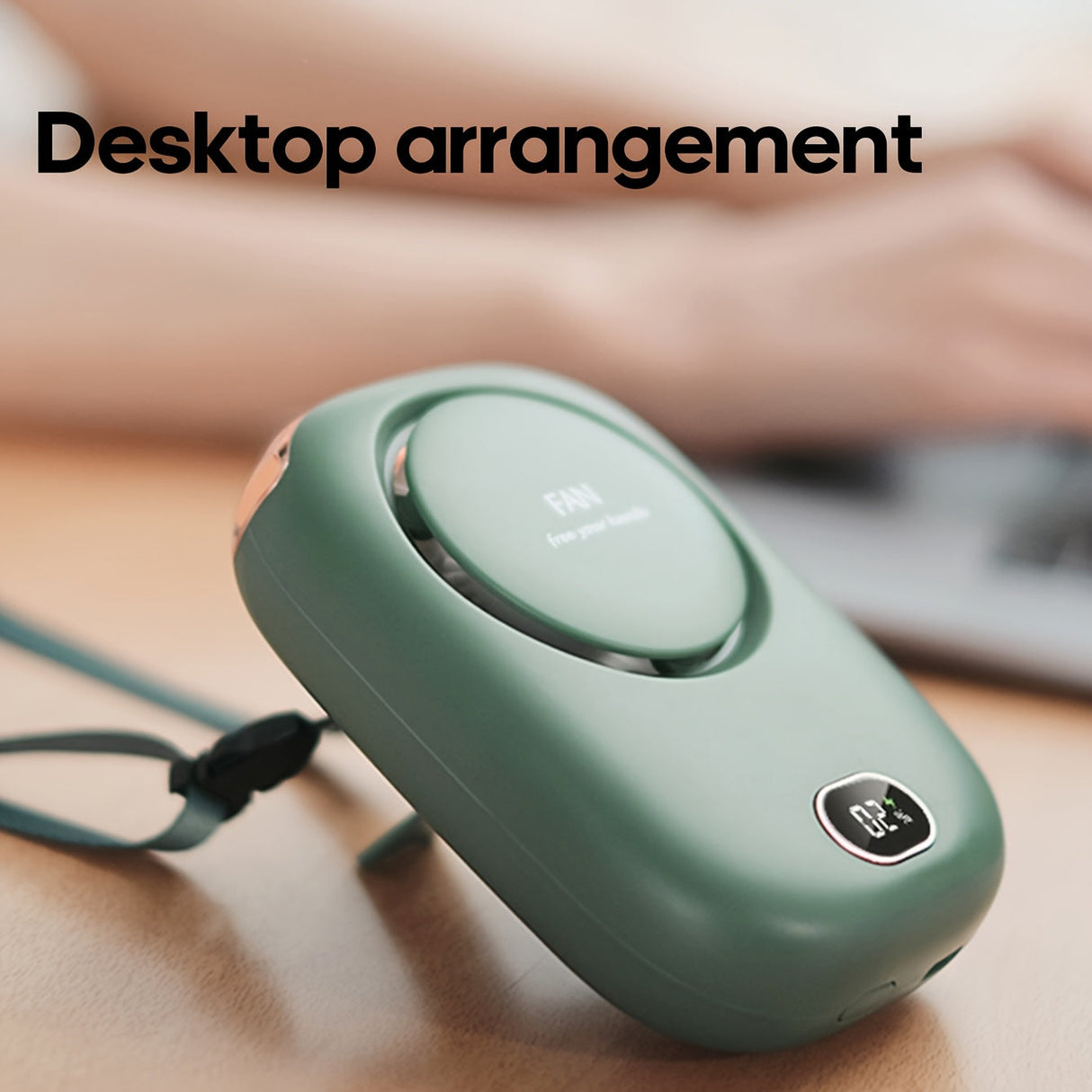 Carvallo Nackventilator BreezyLoop | USB-laddning | 3 hastigheter | 2000 mAh batteri | Handsfree-kylning Carvallo