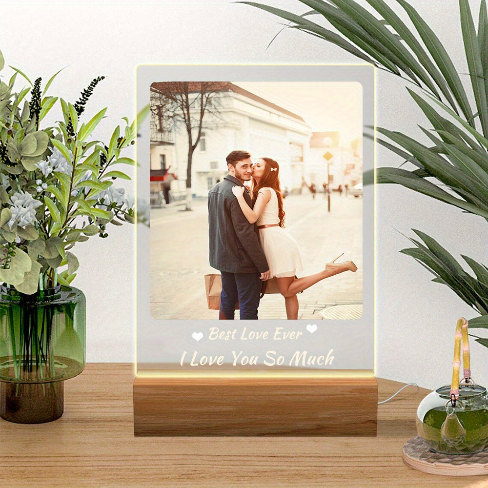 Digital Fotoram Akryl Ljus Nattlampa Carvallo