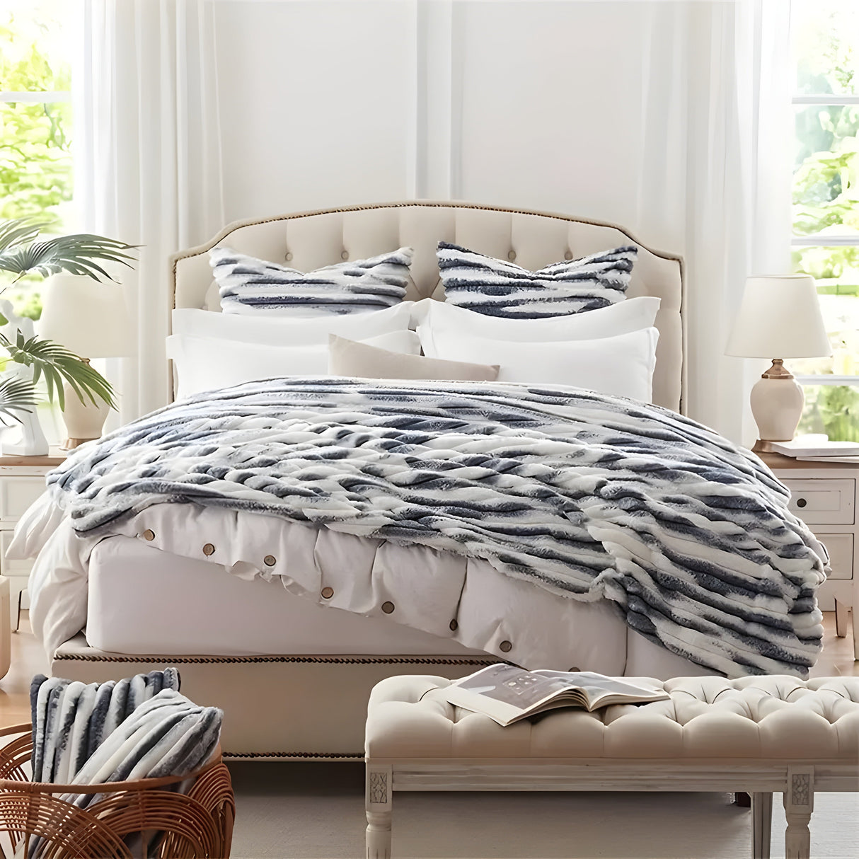 FauxFur Täcke - Mjuk Pläd-Sherpa-Fleece Täcke Carvallo