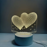 HartenLicht - Geometrisk USB Bordslampa med Varm Glöd för Kärleks Tema Dekoration Carvallo