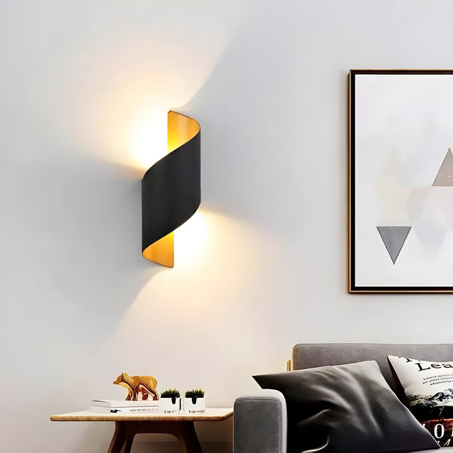 SpiralGlow Light - Nordisk vattentät metall spiral LED vägglampa Carvallo