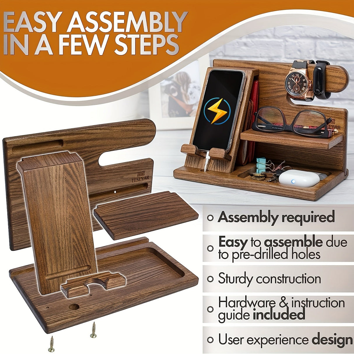 Stilig Trähylla – För ett Organiserat Utrymme Carvallo