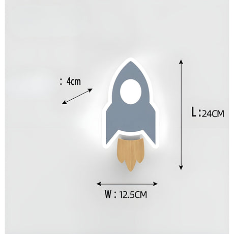 RocketGlow Ljus - Dekorativ Barns Tecknad Raket LED Vägglampa Carvallo