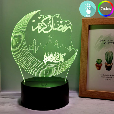 MoonPalace - 3D Nattlampa med 7 Färger Touchkontroll Carvallo