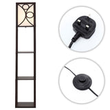 Samtida Golvlampa med Tre Trähyllor Carvallo