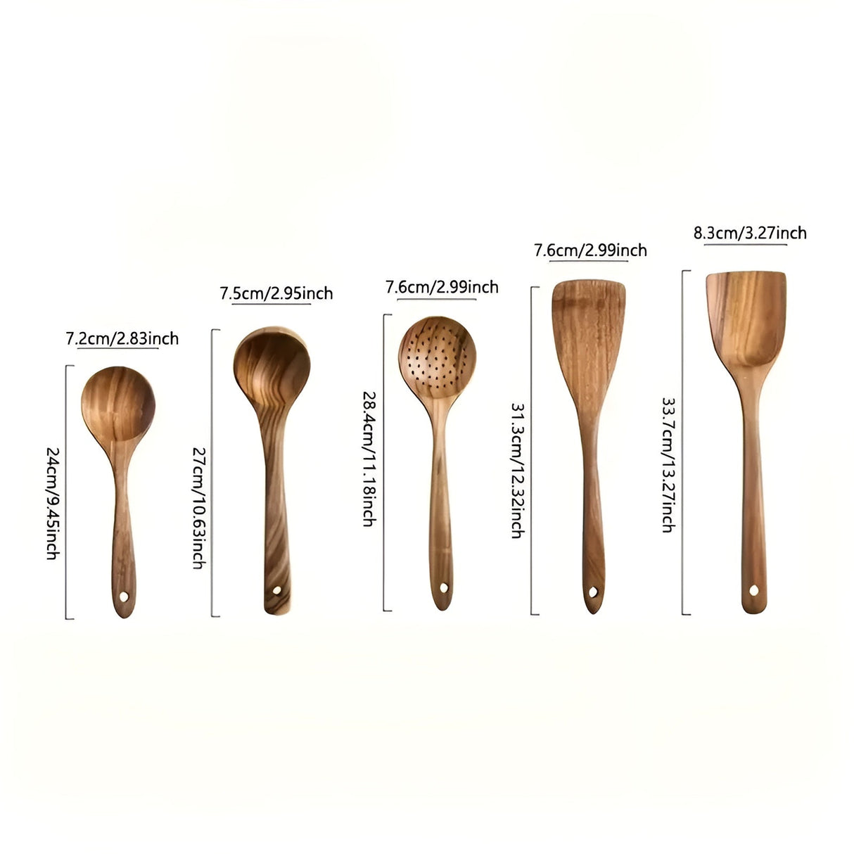 Trä-köksredskapsset – 5-delat set Naturliga stekpenslar för non-stick-pannor Carvallo