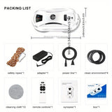 Fullt automatiskt fönsterputs - Intelligent glasrengörare med fjärrkontroll för effektiv rengöring Carvallo