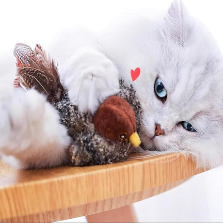 PurrPlay – Interaktiv plyschfågeleksak med realistisk design för engagerande kattlek Carvallo