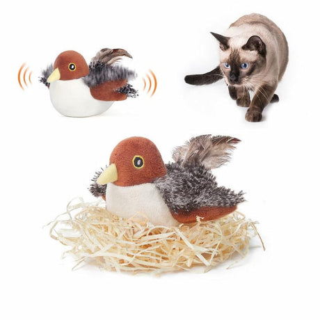 PurrPlay – Interaktiv plyschfågeleksak med realistisk design för engagerande kattlek Carvallo