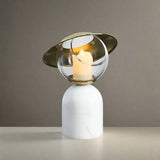 Svart marmor effekt ljusstake med vaxsmältare Carvallo