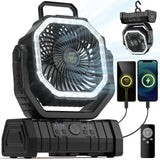 20000mAh uppladdningsbar campingfläkt med LED-lampa och USB-strömbank Carvallo