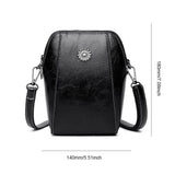 Vintage Crossbody Läderväska för Kvinnor - Justerbar Axelrem, Kompakt Design och Elegant Stil-Handväska-BB-Svart-Hemnix