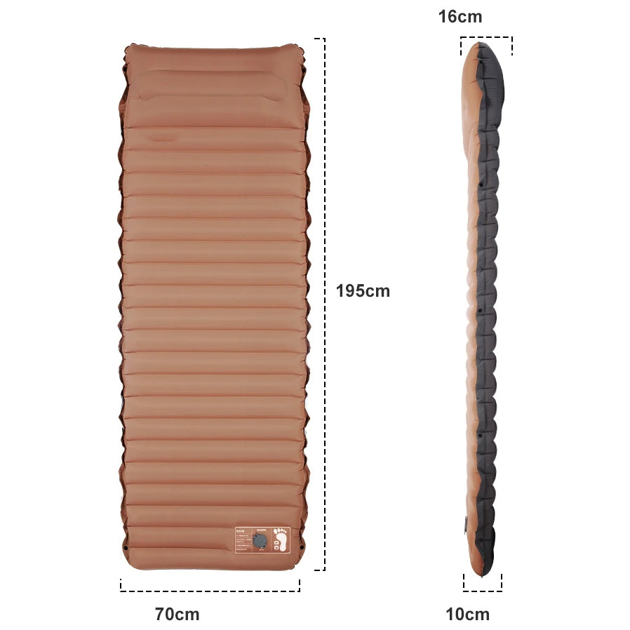 Luftmadrass Med Inbyggd Luftpump Fotpump 10cm, 3.0-3.2 R-värde Dubbla Lager-Luftmadrass-BB-Hemnix