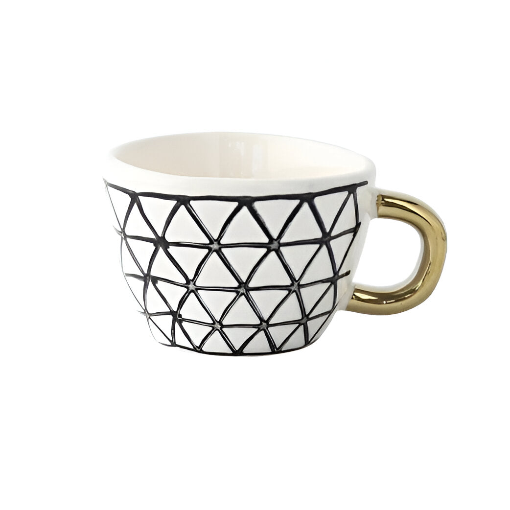 Keramikkopp med geometrisk design – Stilfull og moderne | Ideell for kaffe eller te Carvallo