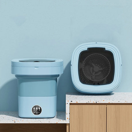 EcoWash - Effektiv & Hopfällbar Mini Tvättmaskin-Kök-BB-11 Liter-Blå-Hemnix